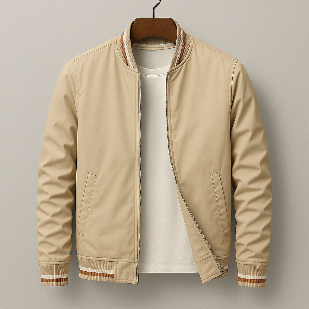 Men’s Stylish Zip-Up Bomber Jacket | Trendy