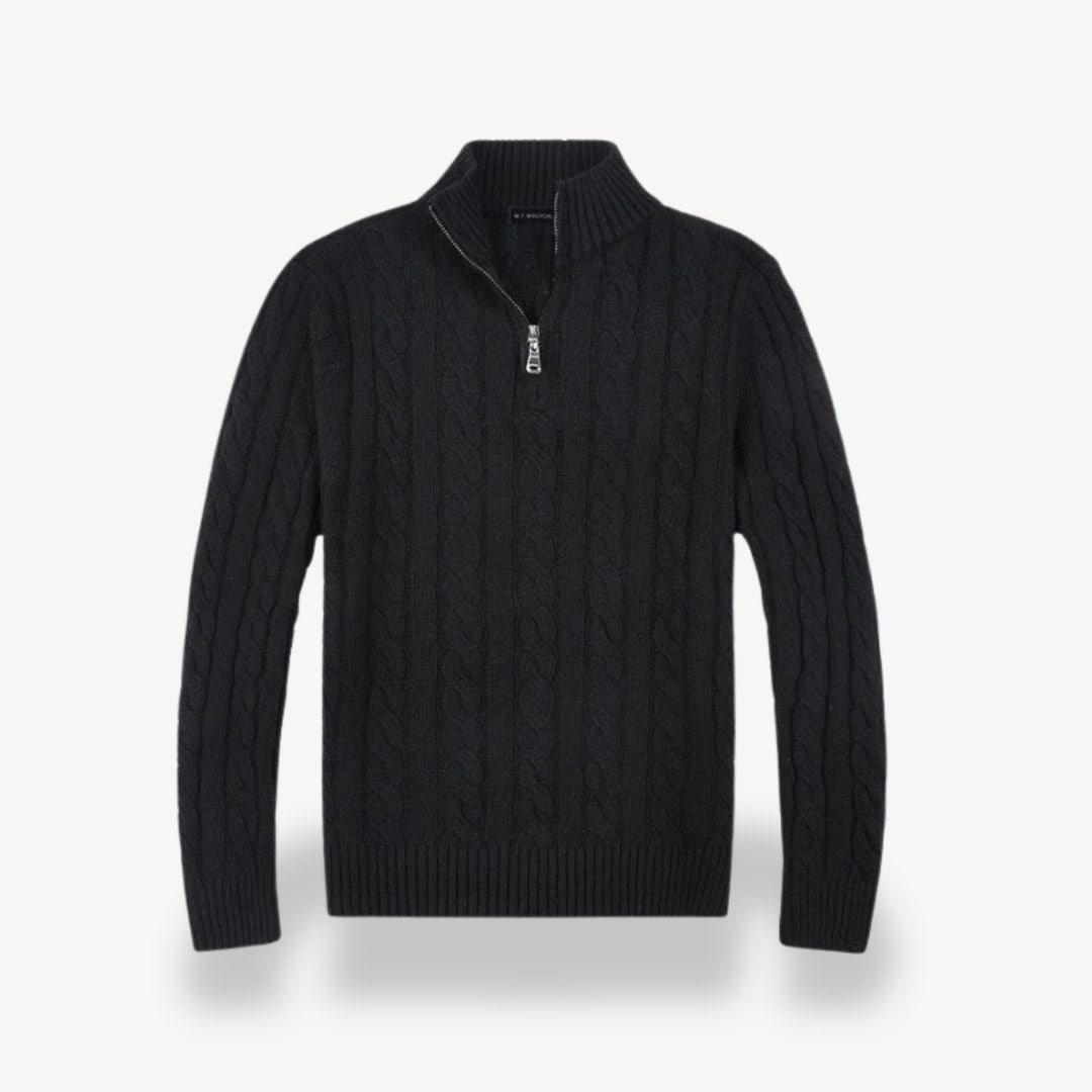 Men’s Modern Half Zip Pullover | Ribbed Detailing