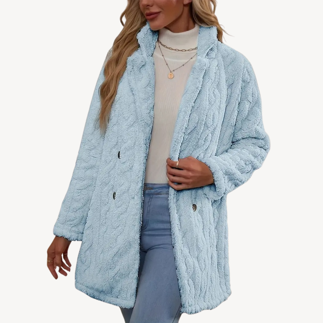 Women’s Stylish Double-Breasted Fur Jacket | Timeless
