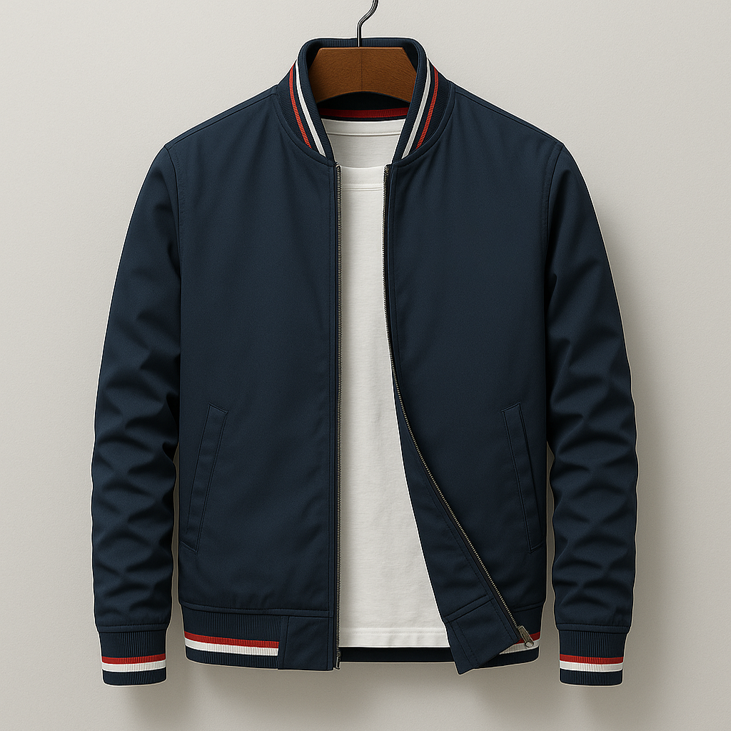 Men’s Stylish Zip-Up Bomber Jacket | Trendy