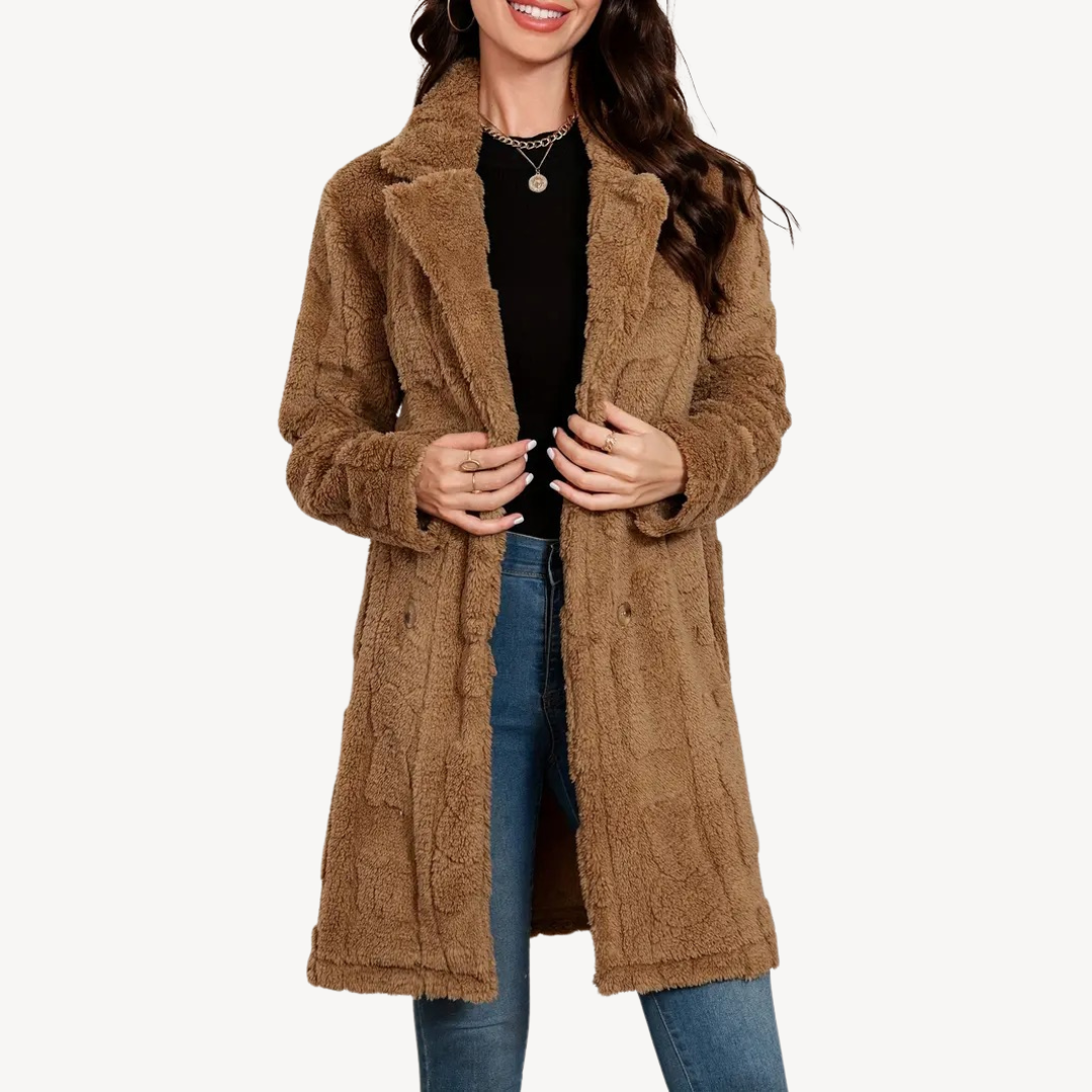 Women’s Stylish Double-Breasted Fur Jacket | Timeless