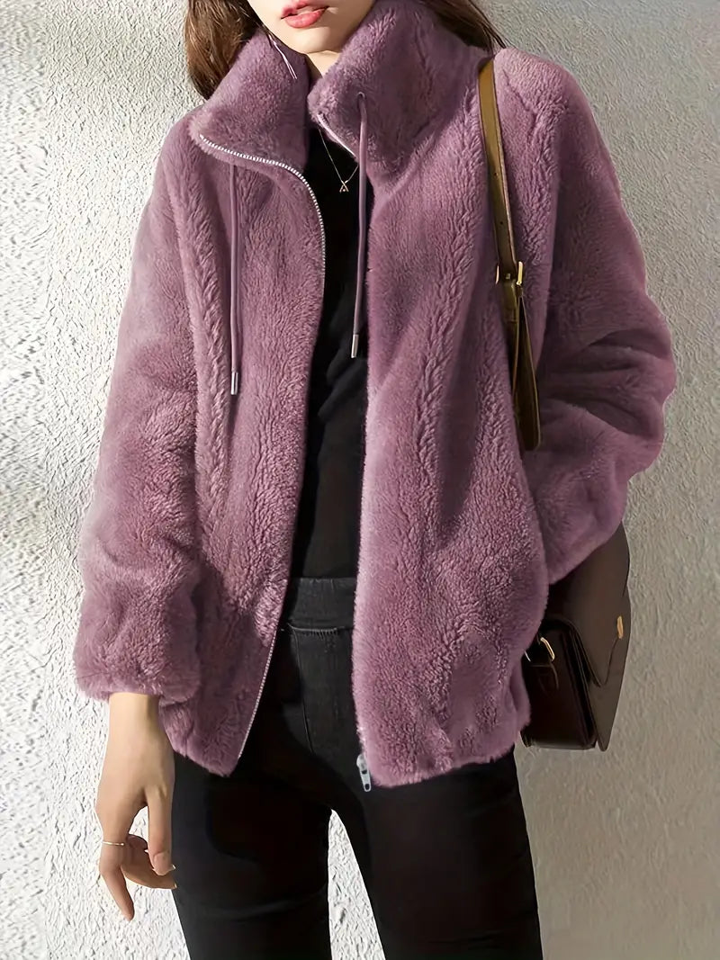 Women’s Fur Coat | Stylish Zip-Up Design