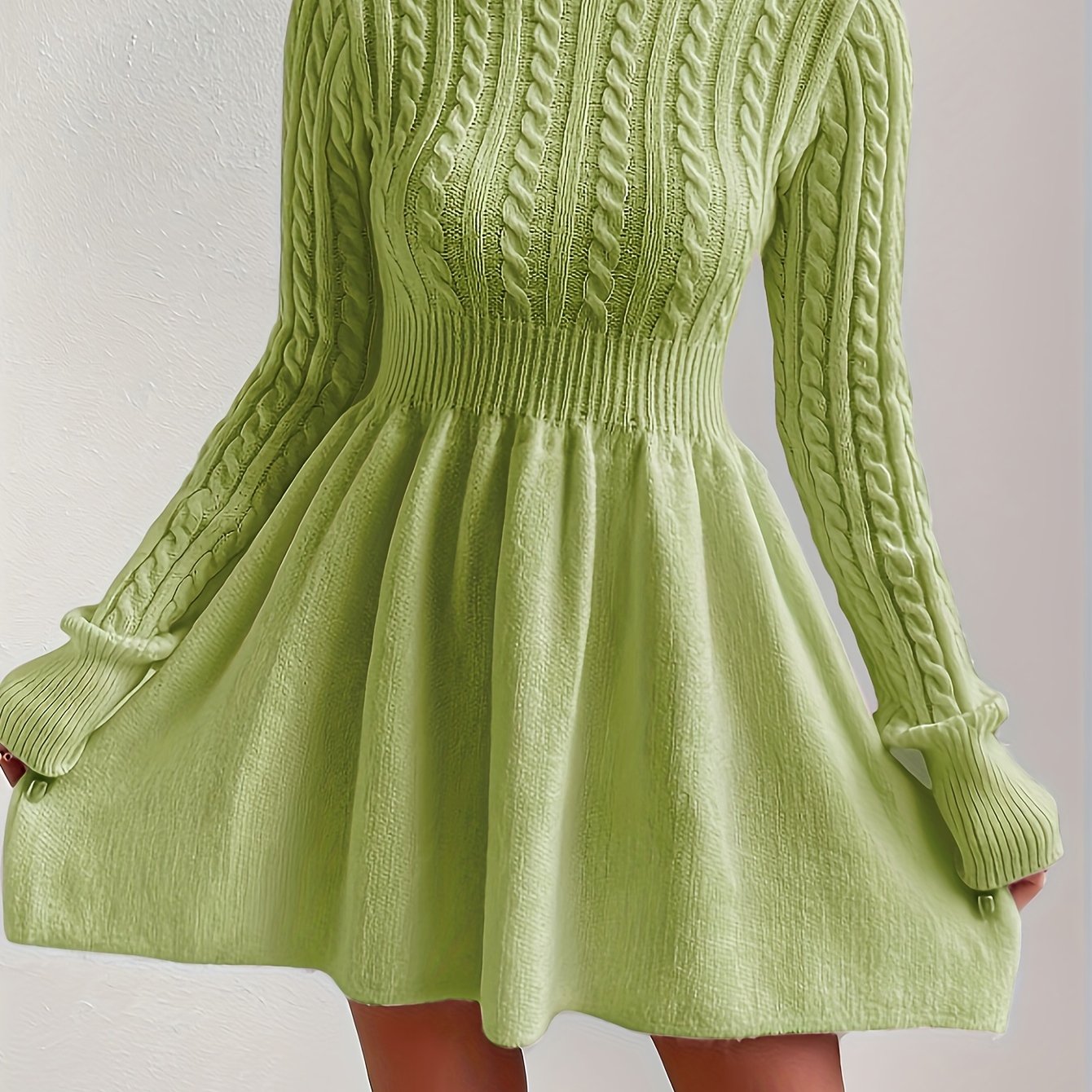 Women’s Timeless Cable Knit Dress | A-line Jumper