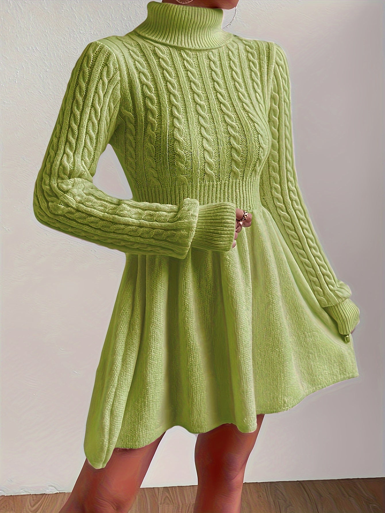 Women’s Timeless Cable Knit Dress | A-line Jumper