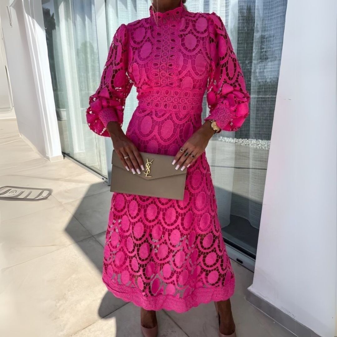 Women’s Stylish Midi Wedding Guest Dress | Long Sleeve