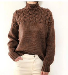 Women's Textured Knitted Jumper | Funnel Collar