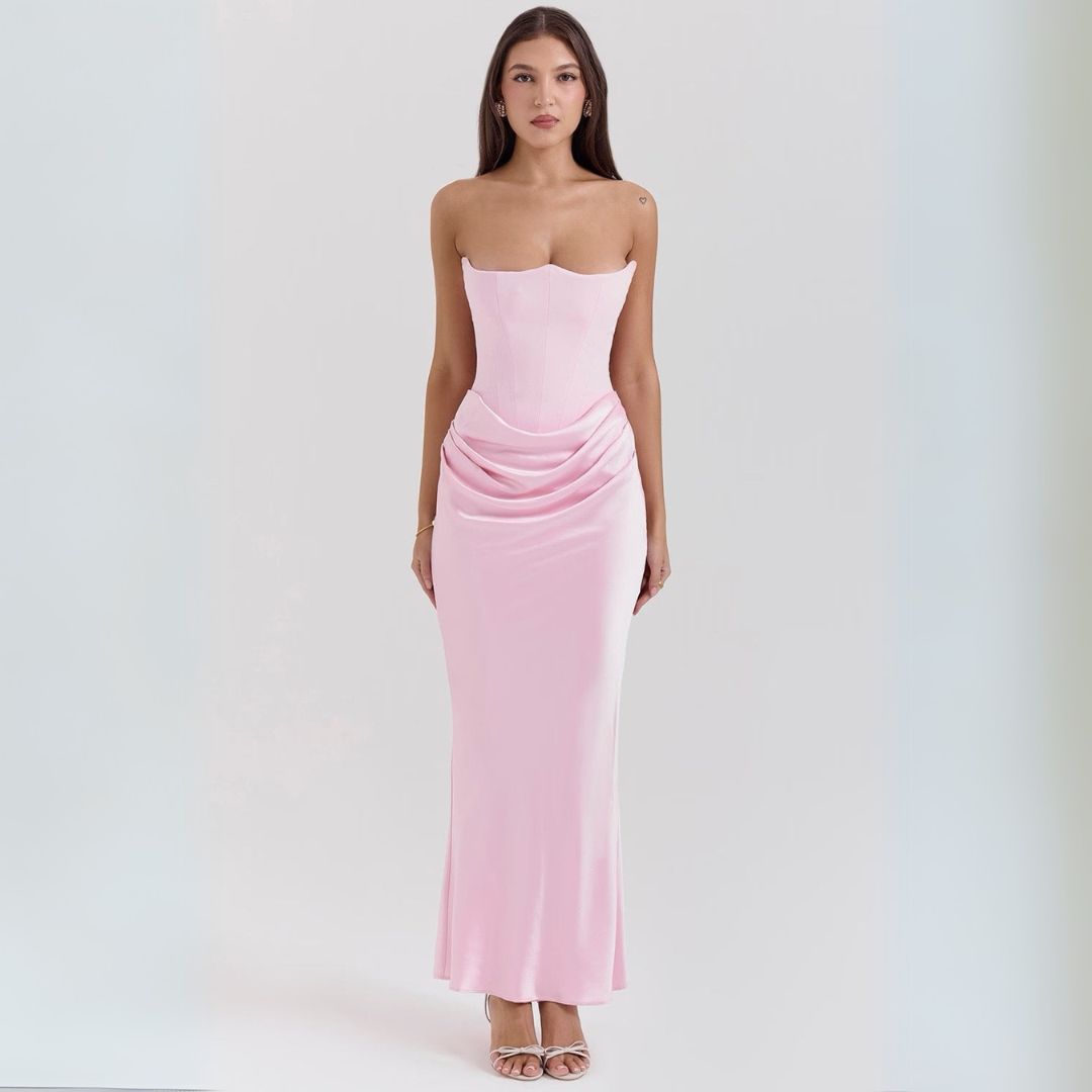 Women’s Strapless Maxi Wedding Guest Dress | Chic