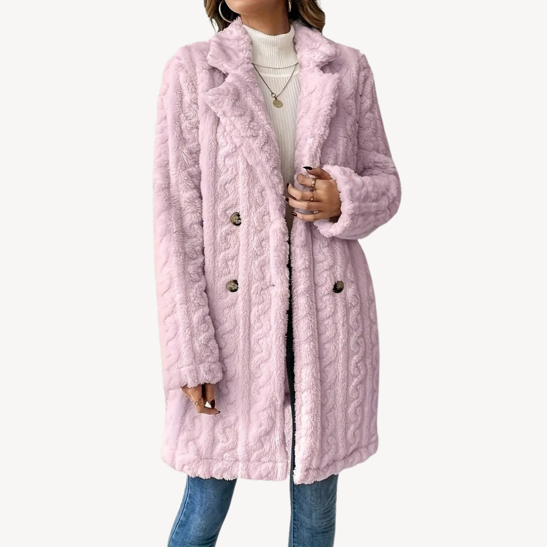 Women’s Stylish Double-Breasted Fur Jacket | Timeless