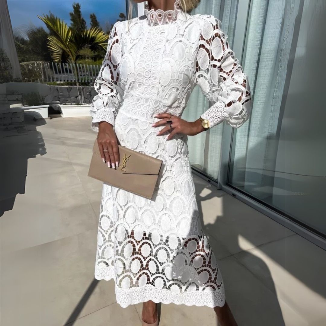Women’s Stylish Midi Wedding Guest Dress | Long Sleeve
