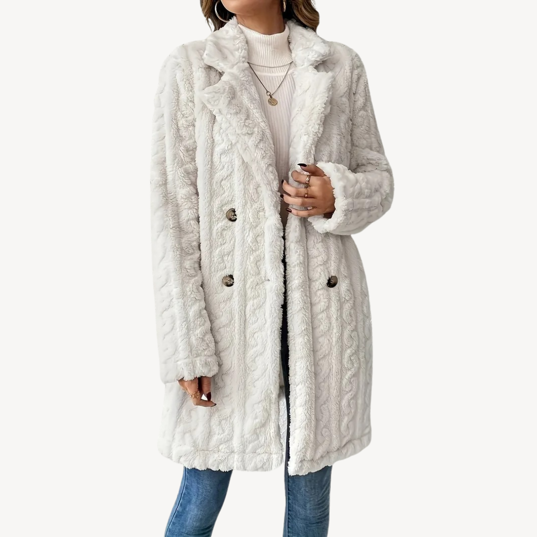 Women’s Stylish Double-Breasted Fur Jacket | Timeless