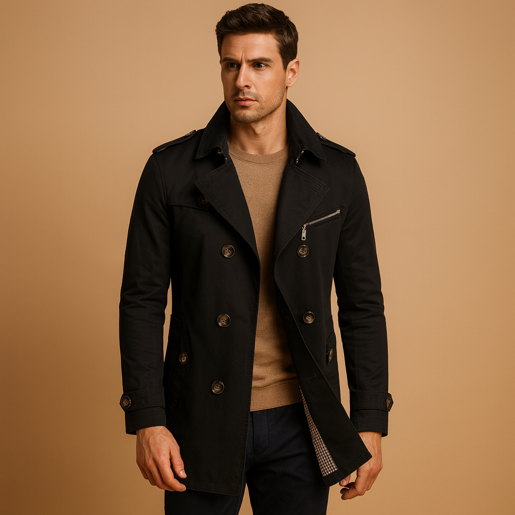 Men’s Trench Coat | Classic Double-Breasted Design