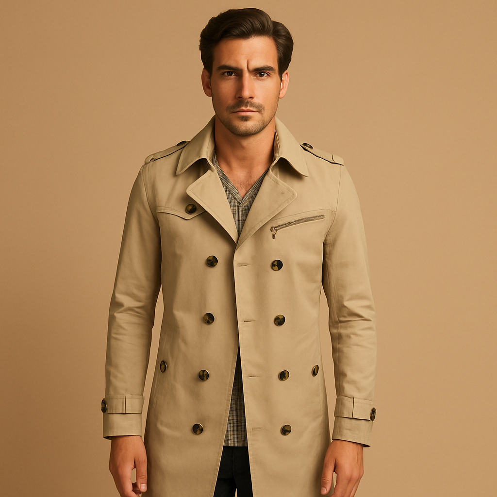 Men’s Trench Coat | Classic Double-Breasted Design